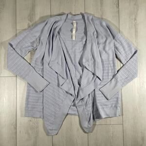 Lululemon Women's 10 Find Your Calm Wrap Cardigan Sweater Blue Open Front